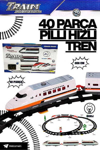 Ucuzuna Bak 40 Parça Pilli Işıklı 308 cm Hızlı Tren Seti