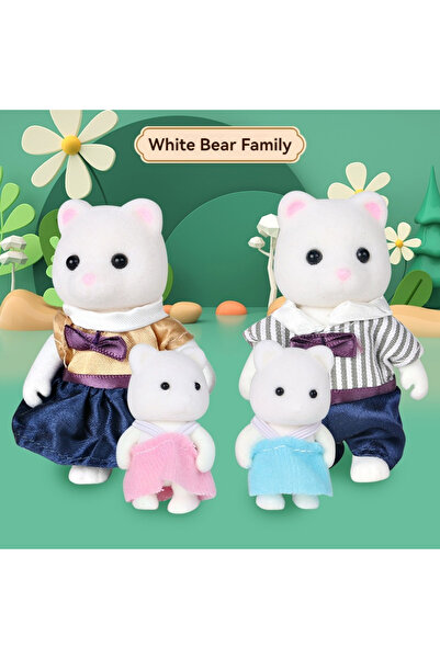 Choice White Bear Family Forest Animal Family 1/12 Dollhouse Furniture Bedroo...
