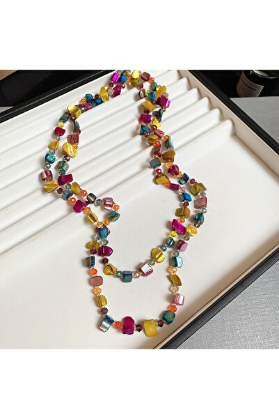 Choice5 D ZAKOL Vintage Bohemian Multicolored Shell Beaded Double-Layer Neckl...