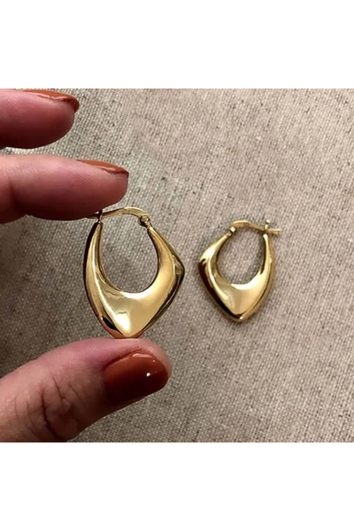 Choice E2370 Huitan Geometric Metal Hoop Earrings for Women Gold Color/Silver...