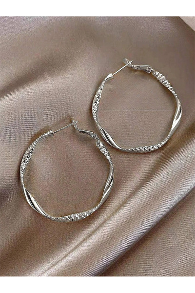 Choice Silver 1 Exquisite silky texture design earrings elegant shape jewelry...