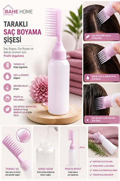 bahe home Hair Coloring Bottle with Comb Hair Dye Applicator Hair Care Oil Ap...