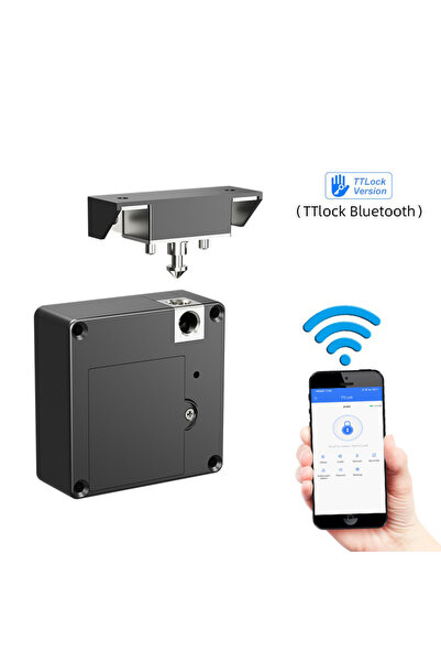 RAYKUBE black TT Lock Blutooth Invisible Smart Electronic Drawer Lock Keyless...