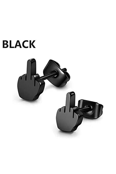 choice2 WD017-type2 Middle Finger Earrings Stainless Steel Ear Hoops for Men ...