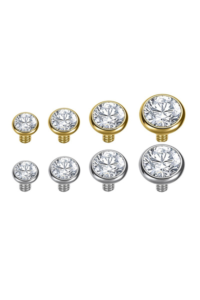 Choice Round Surface and Dermal Retainers & Hide-it Jewelry silver gold 8PCS ...