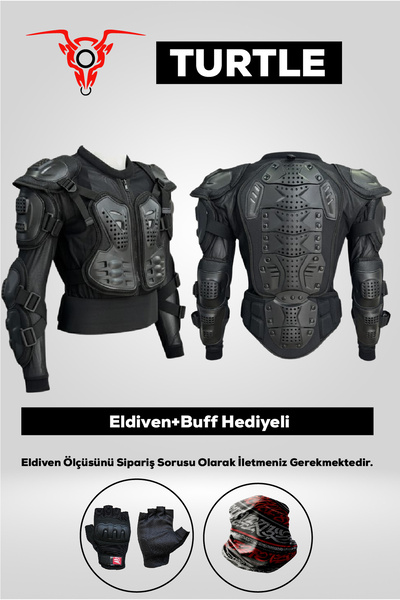 MOTOKIT TURTLE Body Armor – Tam Vücut Korumalı Motosiklet Body Armour + Eldiv...