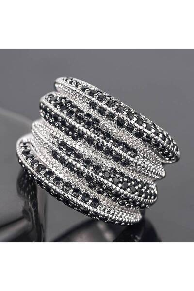 Choice 8 T0720 Huita Hiphop Women Rings Inlaid Black Sparkling Cubic Zirconia...