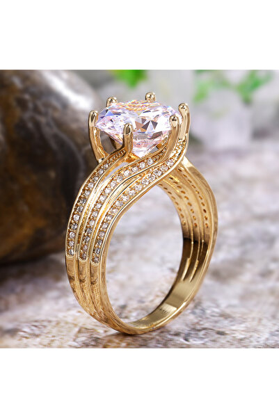 Choice 9 F704 Huitan Gorgeous Solitaire 12MM Cubic Zirconia Bridal Wedding Ri...