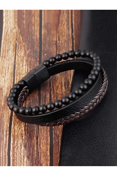 Choice Style C Multi -Style Volcanic Stone Or Tiger Eye Stone Plus PU Leather...