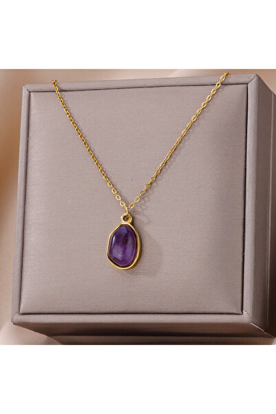 Choice G-3 Vintage Natural Stone Oval Pendant Necklaces For Women Men Gold Co...
