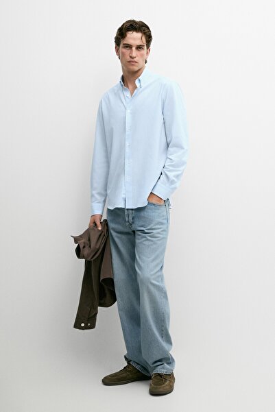 Massimo Dutti %100 pamuklu çizgi desenli gömlek