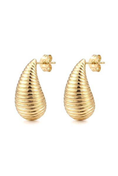 Siya Silver Striped Steel Drop Earrings - 2.7 cm