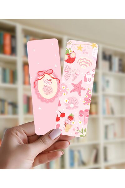 Flurina Studio Çift Taraflı Kitap Ayracı No:029 - Strawberry Seashell