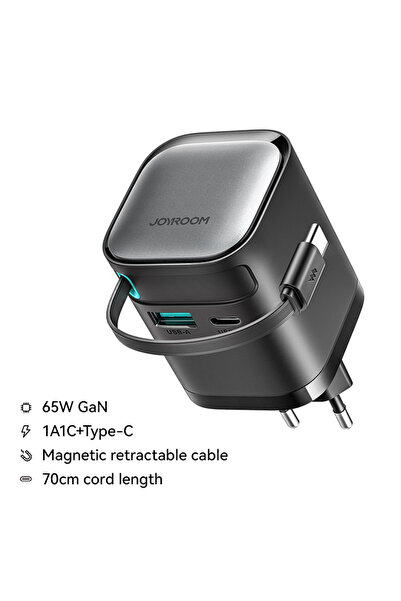 Choice 65W Desktop Charger Joyroom 65W GaN USB Charger With Retractable Type-...
