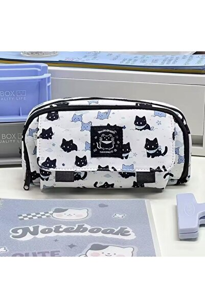 Kawaii Lucky Black Cat Y2K Geniş Kapasiteli Kalemlik