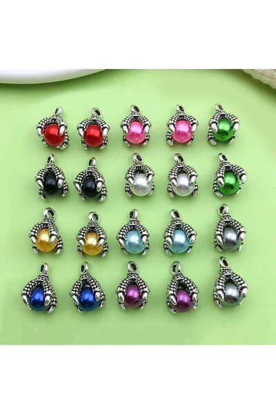 Choice Colorful-20pcs 20pcs 10*16mm Colorful Alloy Dragon Claw with Ball Char...