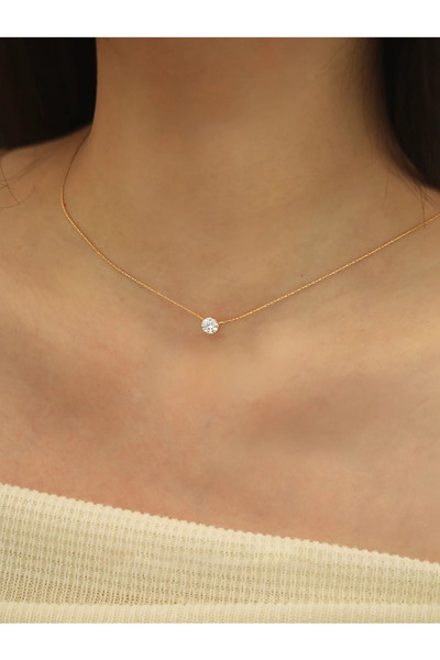 Choice golden Peri'sbox Dainty Minimalist Solitaire Zircon Charm Necklace Ant...