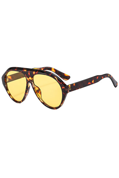 Choice8 leopard yelow Vintage Oversized Flat Top Oval Sunglasses Women Brand ...