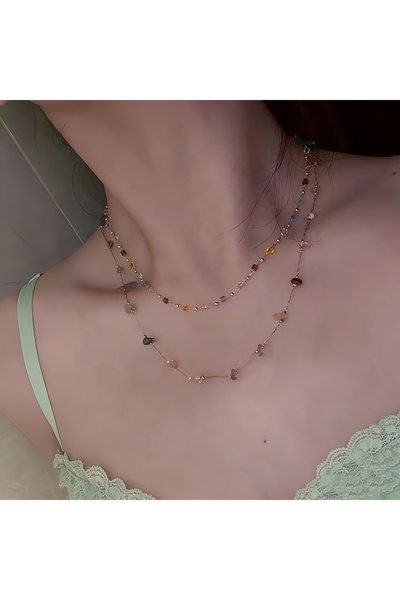 choice2 1975-1 Trendy Dopamine Colorful Irregular Stone Women Necklace Simple...