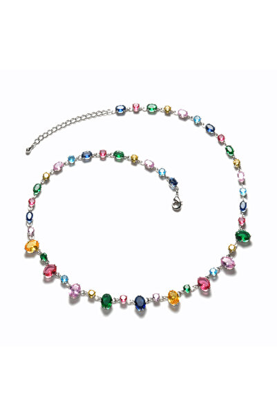 Choice5 A Zircon Beads Tennis Chain Tassel Necklces For Women Colorful Stones...