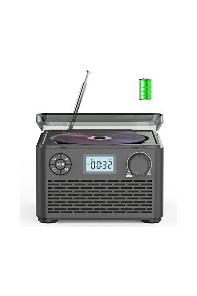 Choice black Portable CD Player with Speakers and Bluetooth: Rechargeable CD ...