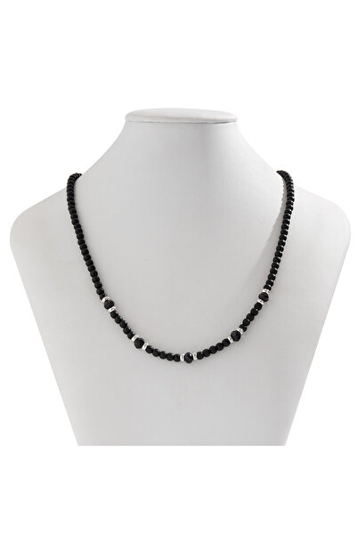 Choice black PuRui Hip Hop Acrylic Crystal Beads Strand Necklace for Men Blac...