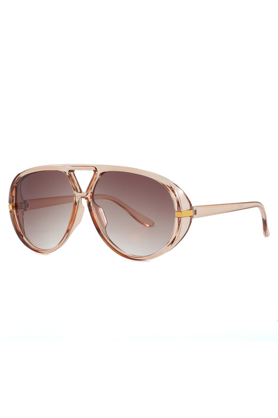 Choice Champagne New Fashion Large Frame Orange Oval Sunglasses for Women Bra...