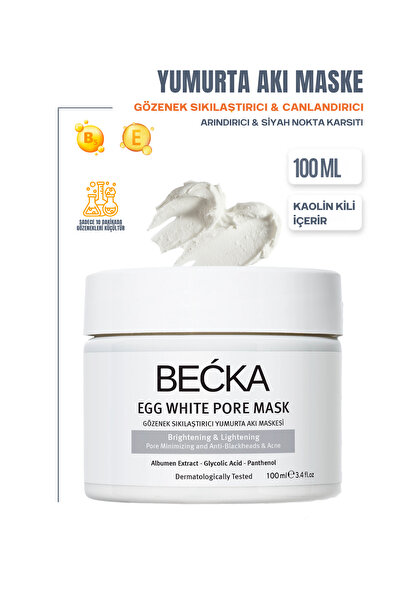 BECKA Gözenek Sıkılaştırıcı Yumurta Akı Maskesi - Siyah Nokta Karşıtı Egg Whi...