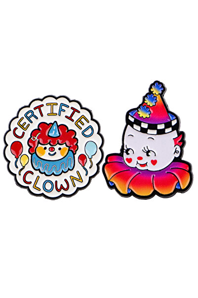 Choice 2pcs 2pcs Funny Clown Enamel Pin Certified Clown Brooch For Coat Women...