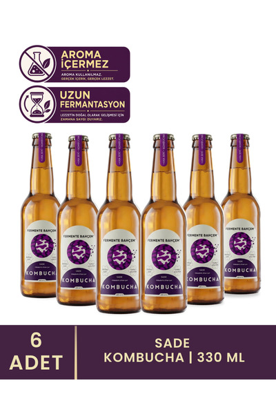 Fermente Bahçem Sade 6'lı Kombucha Paket x 330 ml