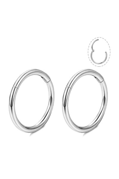 Choice3 1 Pairs 18G 6mm Steel color Tiny Thin Hoops Surgical Steel Hoops Earr...