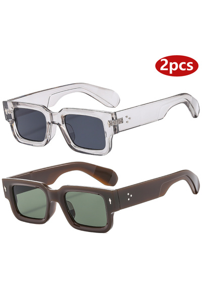 choice2 2pcs z07a 2pcs Fashion Thick Frame Square Sunglasses Men Women Popula...