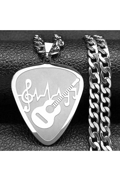 Choice A 60cm NK SR Hip Hop Guitar Pick Bass Note Necklace for Men Stainless ...