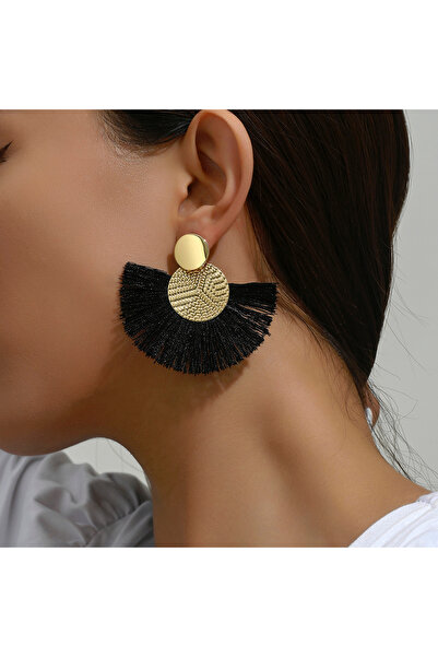 Choice black Fashion Bohemian Big Tassel Dangle White Fringe Female Earrings ...