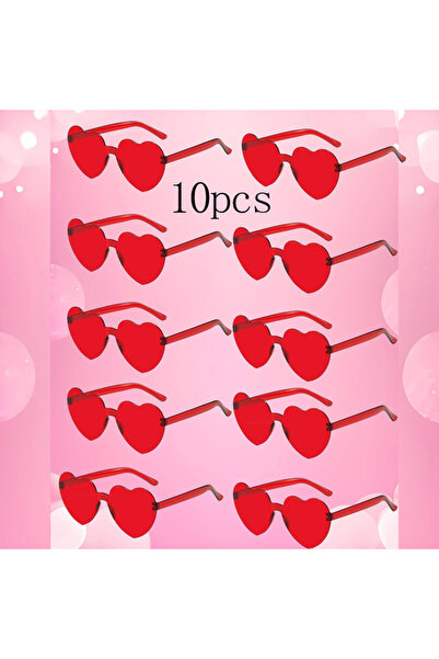 Choice 10pcs red 10PC/sets Heart Sunglasses Love Sunglasses Jelly Color Frame...
