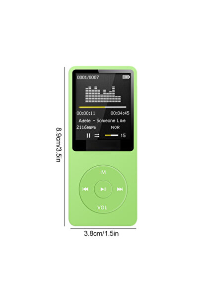 Choice1 green Portable MP4 FM card insertion Bluetooth player MP3 USB Charger...