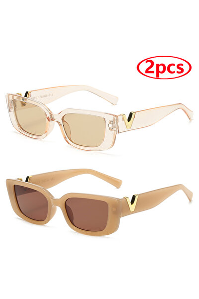 Choice show as picture 2 brown Fashion Rectangle Sunglasses Women Luxury Bran...