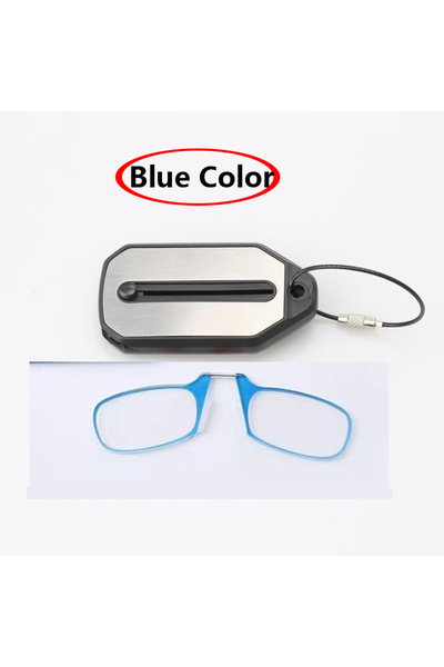 Choice14 +250 blue Nose Clip-on Reading Glasses Folding Legless Ultralight Ke...