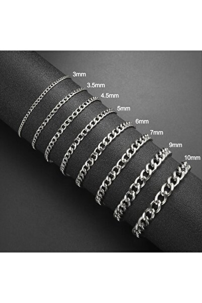 Choice 5mm 17cm Cuban Chain Steel Punk Cuban Chain 3-10mm Wide Minimalist Bra...