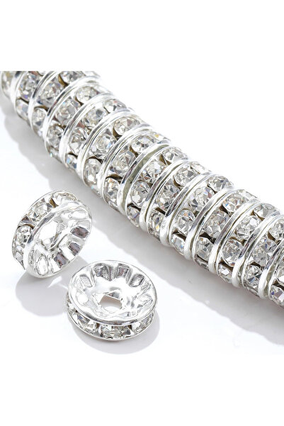 Choice silvery 100Pcs 6mm Rondelle Spacer Beads Gold Plated Crystal Silver Pl...