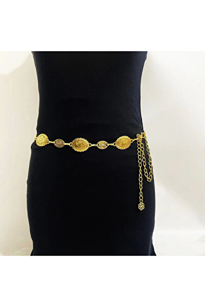 Choice Gold 2025 New Fashion Vintage Oval Craved Metal Waist Chain for Women ...