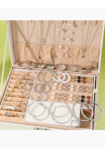 Choice AYASilver Color 86pcs/Set Elegant Pearl Earrings Multi-Layered Necklac...