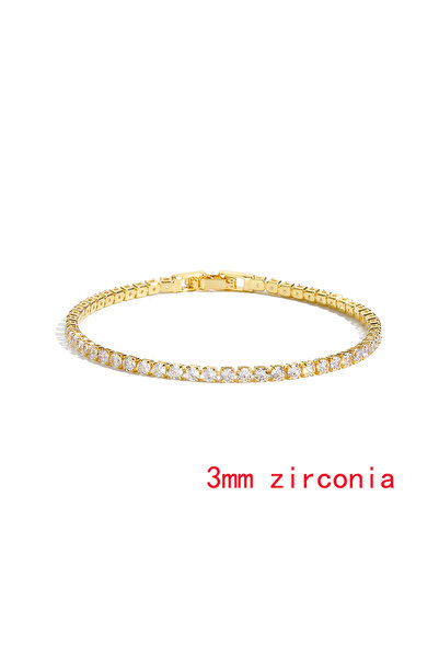 Choice 3mm Sparkling Cubic Zircon Tennis Bracelets for Women Luxury Dainty St...
