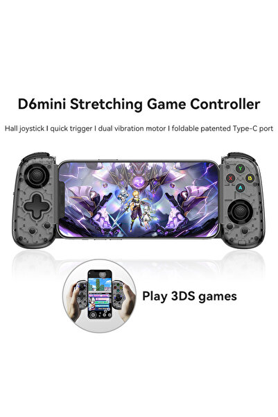 Choice Transparent Black 2026 New D6 Mini Stretchable Game Controller with Ha...