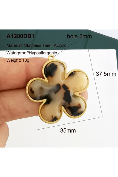 Choice A1280DB1 Large Pendant Charm for Necklace Heart Flower Oval Leopard Pr...