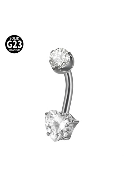 Choice8 1PC 1.6x10mm Bar 1PC Style F 1PC Titanium Star/Heart Zircon Belly But...