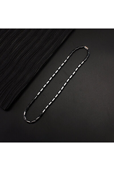 Choice 50cm N044 Cool Black Hematite Bamboo Shape Beaded Necklace for Men and...