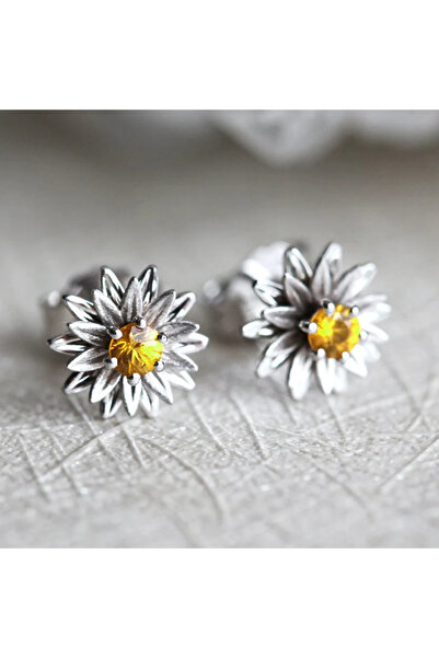 Choice E3235 Huitan Dainty Flower Stud Earrings White/Golden Color Fancy Ear ...