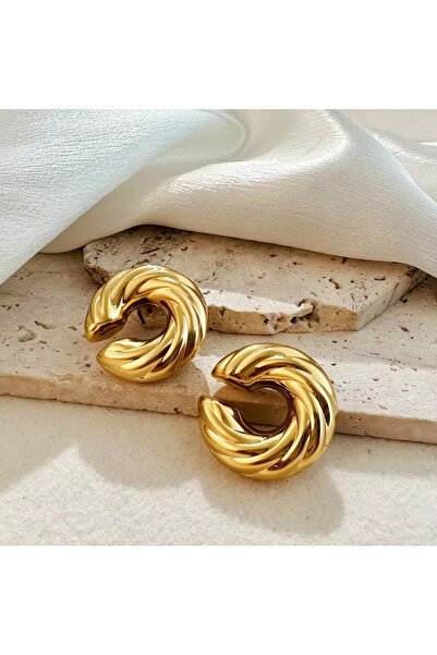 Choice 22708 Punk Vintage Chunky Geometric Round Ear Cuff Stainless Steel Met...