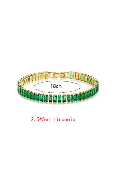 Choice gold D Luxury Emerald Cubic Zirconia CZ Tennis Bracelets for Women 18K...